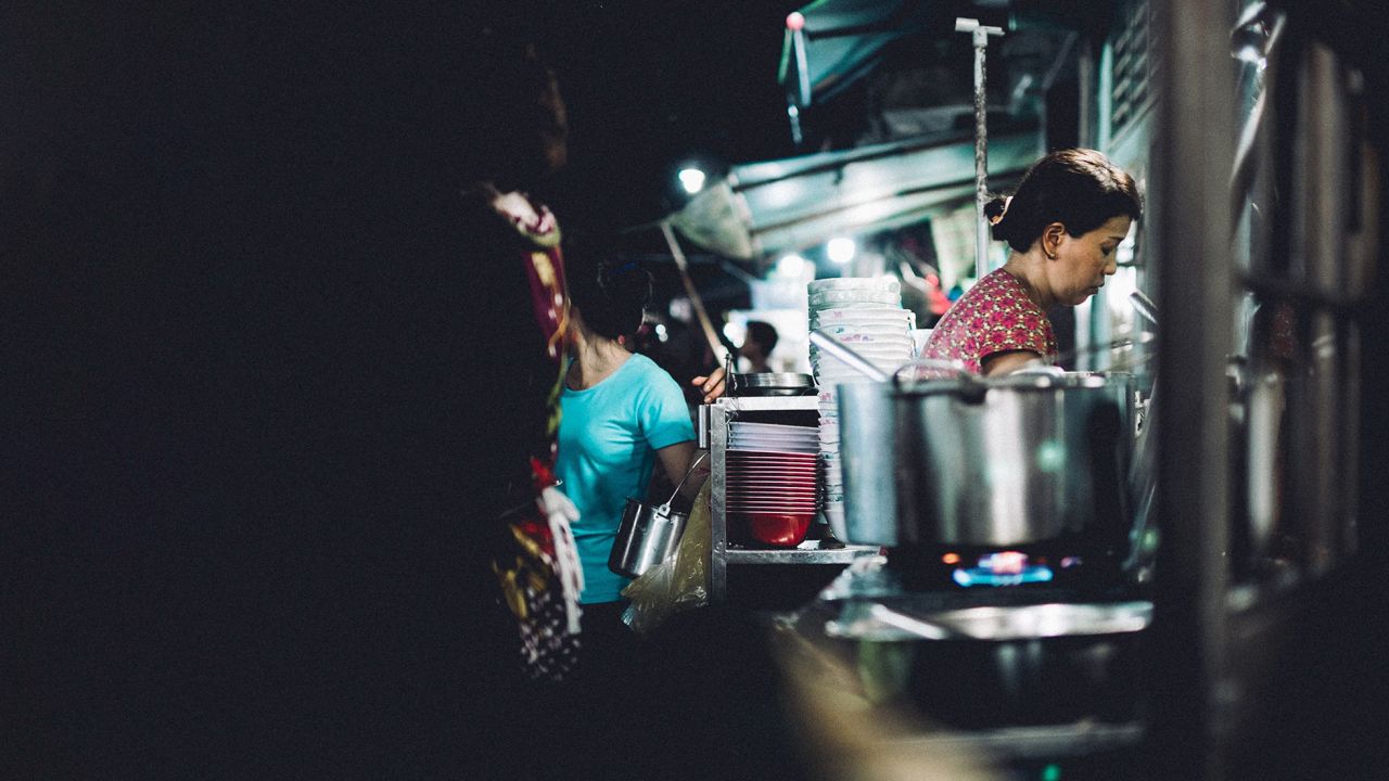Woman working in a hotel kitchen