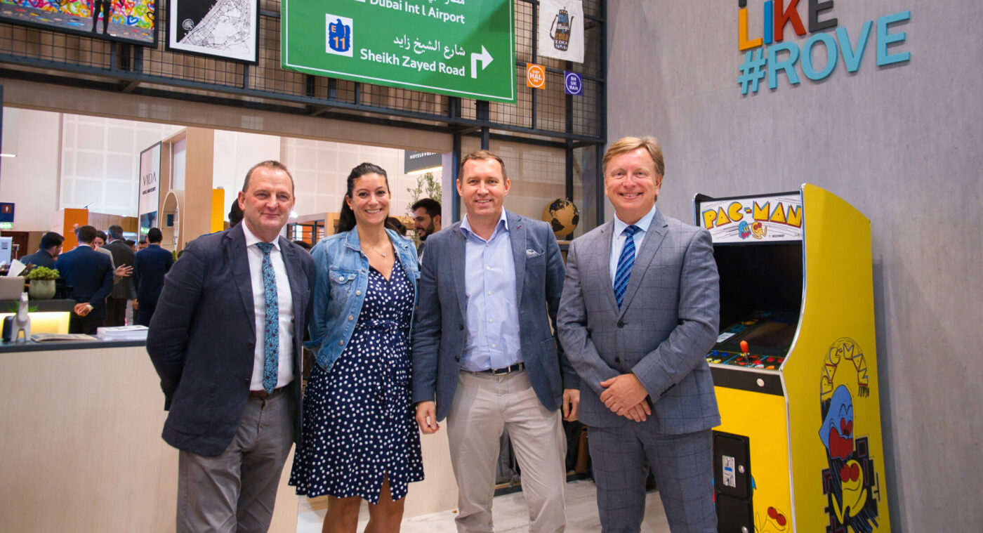 Pictured L-R, Patrick O’Meara, Head of Business Development at the Sustainable Hospitality Alliance, Deborah Lecci, Brand Sustainability Champion, Paul Bridger, Chief Operating Officer of Rove Hotels and Glenn Mandziuk, Chief Executive Office of the Sustainable Hospitality Alliance