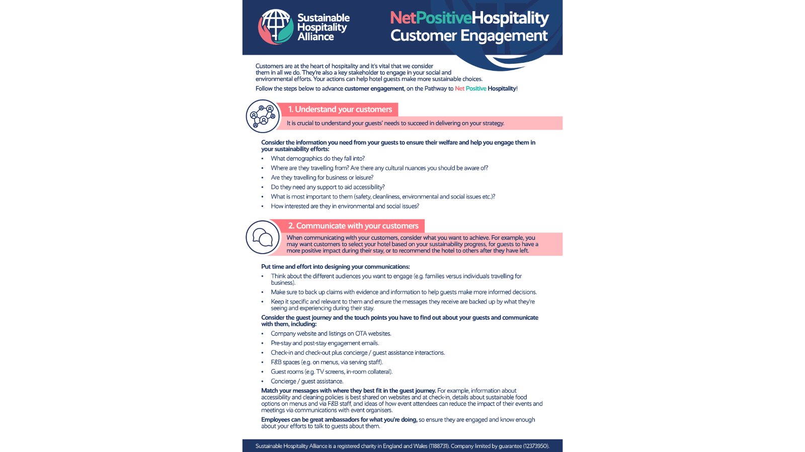 Customer engagement factsheet world sustainable hospitality alliance