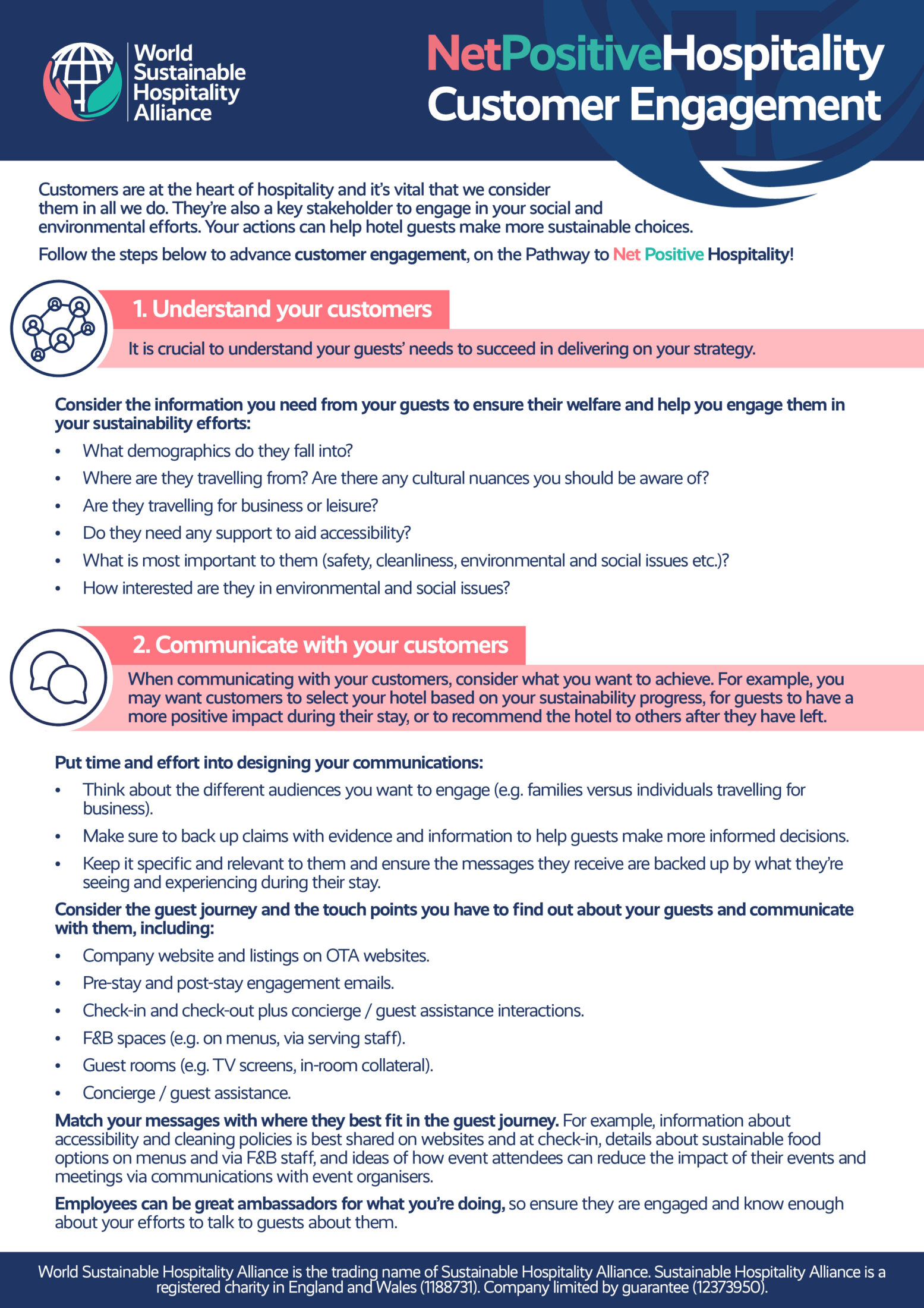 Discover how to advance customer engagement, on the Pathway to Net Positive Hospitality